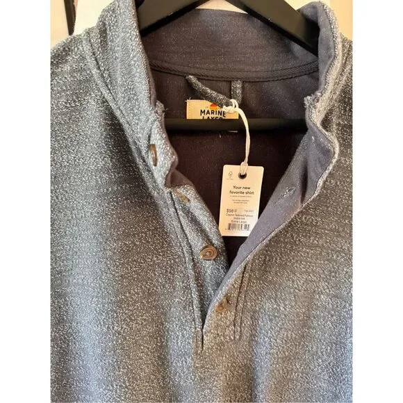 Tuckernuck - Marine Layer NWT Men’s Clayton Textured Pullover in India Ink Size - Picture 3 of 8